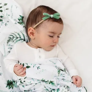 Velvet Petite Bow - Olive