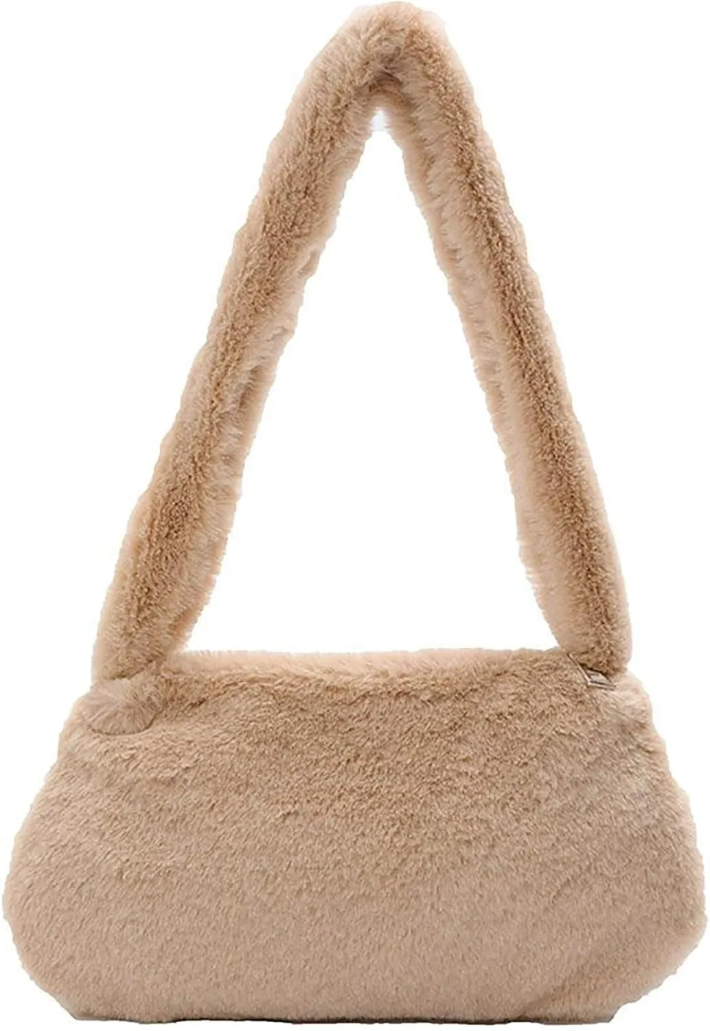 Wild Ladies Bag Portable Bag Furry Messenger Underarm Bags Shoulder Fashion One Shoulder Bags (Khaki, One Size)