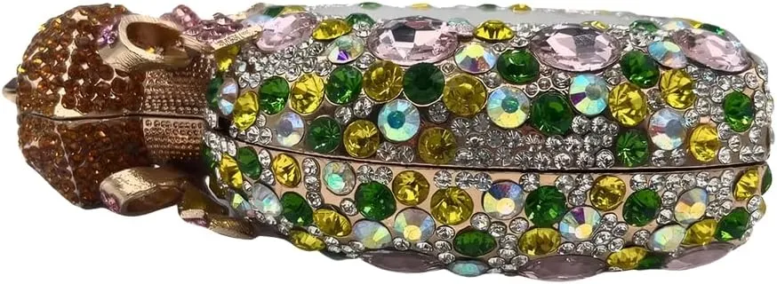Women Elegant Crystal Perfume Bottle Evening Bag Glitter Gemstone Bowknot Clutch Purse for Family Gathering Cocktail