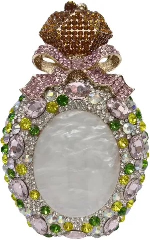 Women Elegant Crystal Perfume Bottle Evening Bag Glitter Gemstone Bowknot Clutch Purse for Family Gathering Cocktail