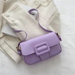 Women Handbags Shoulder Bags, Satchel Tote Bag, Candy Color Flap Shoulder Bags for Women Simple Design PU Leather Underarm Bags Ladies Shopping Portable Handbag and Purse