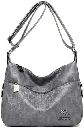 Women Handbags Shoulder Bags, Satchel Tote Bag, Luxury Handbags Women Bags Female PU Leather Messenger Bags Ladies Small Shoulder Bag (Color : Gray)