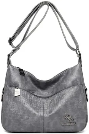 Women Handbags Shoulder Bags, Satchel Tote Bag, Luxury Handbags Women Bags Female PU Leather Messenger Bags Ladies Small Shoulder Bag (Color : Gray)