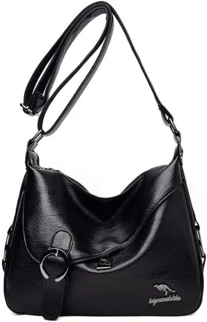 Women Handbags Shoulder Bags, Satchel Tote Bag, Soft Leather Luxury Purses and Handbags Women Bags Designer Lady Shoulder Crossbody Bags for Women (Color : Black)