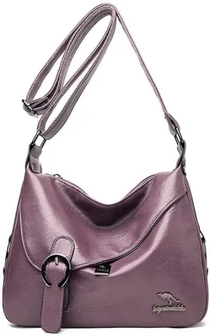 Women Handbags Shoulder Bags, Satchel Tote Bag, Soft Leather Luxury Purses and Handbags Women Bags Designer Lady Shoulder Crossbody Bags for Women (Color : Purple)