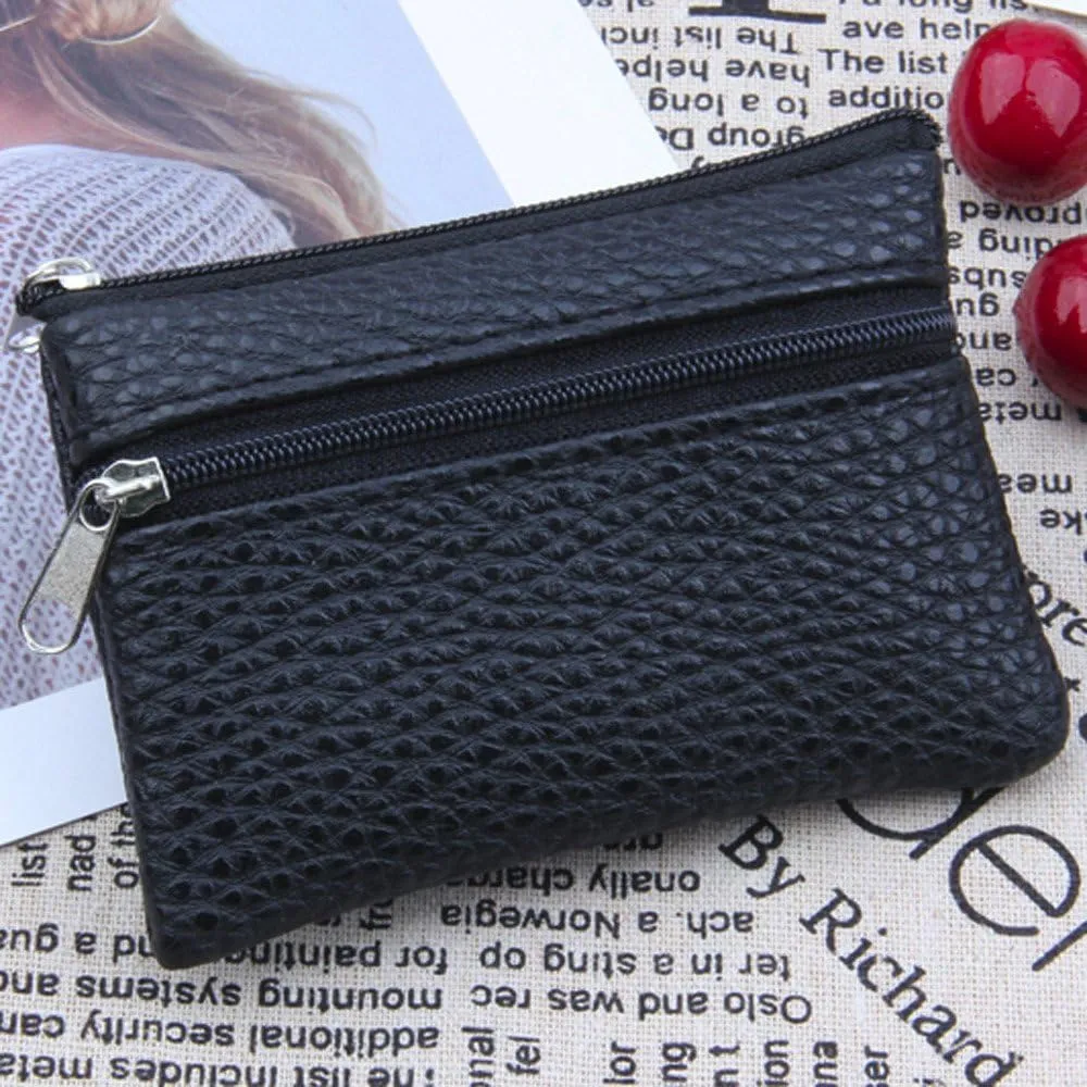 Women Men Leather Wallet Multi Functional Zipper Leather Coin Purse Card Wallet - HHmei Men's And Women's Coin Purse Card Package| 2019 Bags Women Clearance Black Under Leathers (Pink)