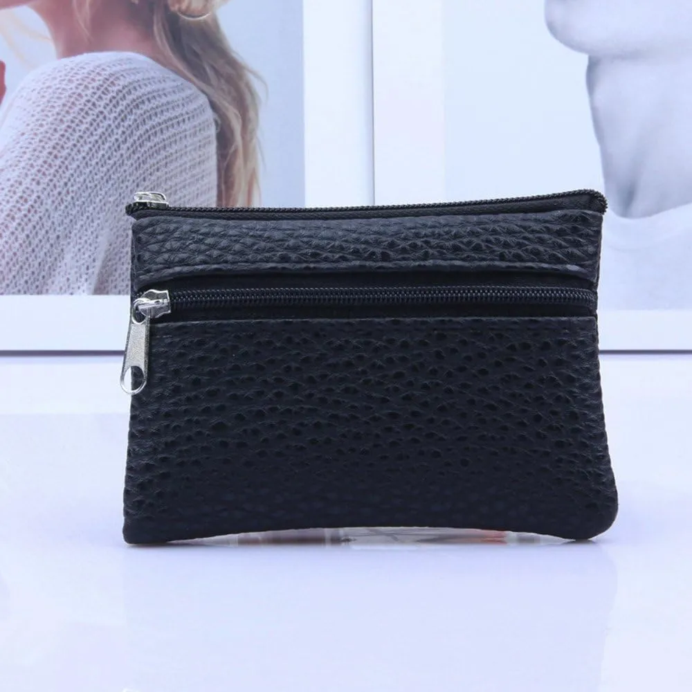 Women Men Leather Wallet Multi Functional Zipper Leather Coin Purse Card Wallet - HHmei Men's And Women's Coin Purse Card Package| 2019 Bags Women Clearance Black Under Leathers (Pink)