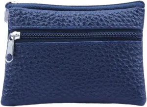 Women Men Leather Wallet Multi Functional Zipper Leather Coin Purse Card Wallet - HHmei Men's And Women's Coin Purse Card Package| Jewelry Accessories Handbag Hangers Organizers Lingerie (Dark Blue)
