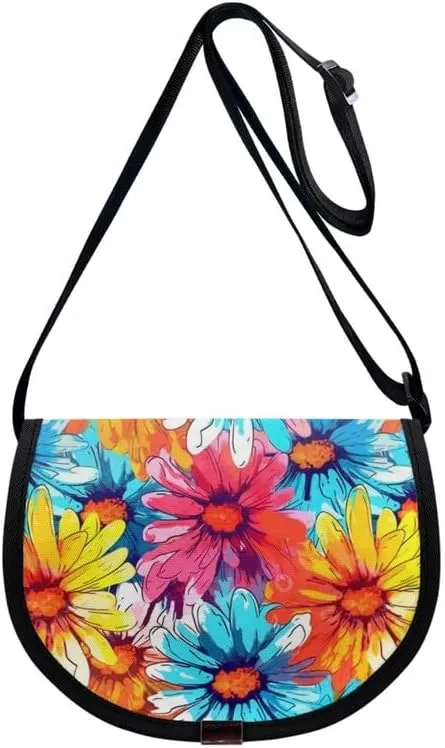 Women Small Tote Bag Van Gogh Starry Night Modern Abstract Aesthetic Colorful Casual Satchel Pack Semi Circle Bag