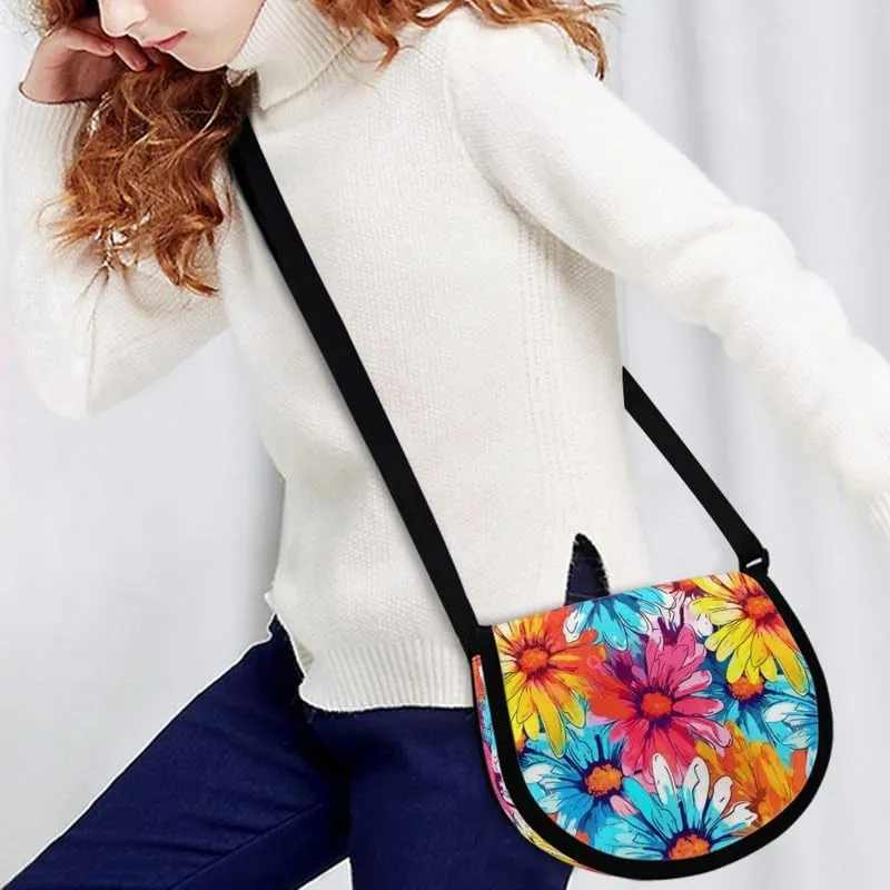 Women Small Tote Bag Van Gogh Starry Night Modern Abstract Aesthetic Colorful Casual Satchel Pack Semi Circle Bag