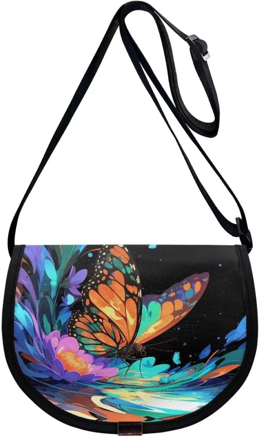 Women Small Tote Bag Van Gogh Starry Night Modern Abstract Aesthetic Colorful Casual Satchel Pack Semi Circle Bag