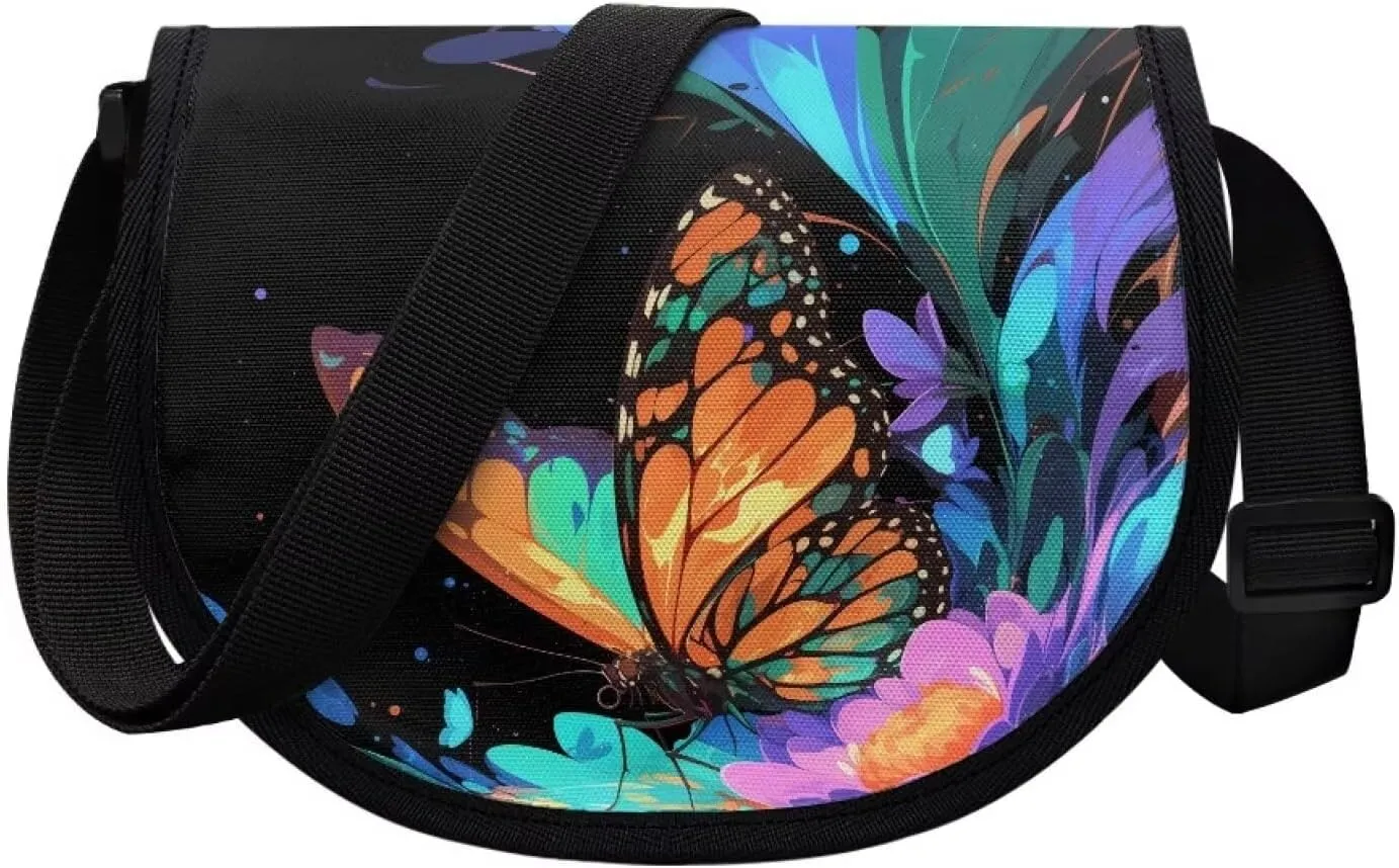 Women Small Tote Bag Van Gogh Starry Night Modern Abstract Aesthetic Colorful Casual Satchel Pack Semi Circle Bag