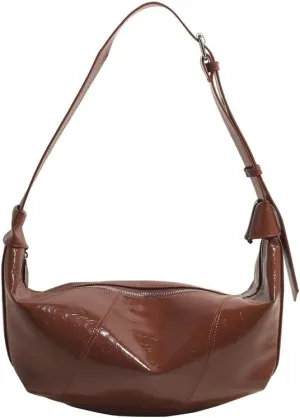 Women Stylish Shoulder Bag PU Large Capacity Dumpling Bag Crossbody Bag Hobo Bag Vintage Purse Satchel Bag Work Bag