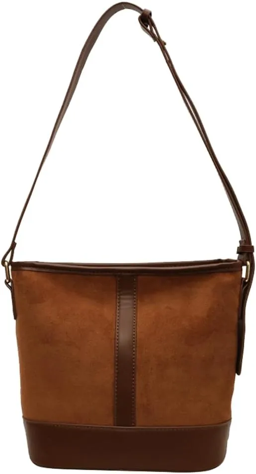 Women Stylish Suede Underarm Bag Vintage Large Capacity Hobo Bag Tote Satchel Chic Shoulder Crossbody Bag Purse with Zipper