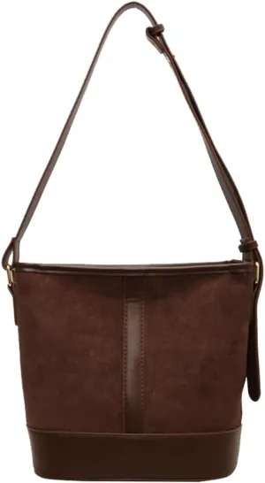 Women Stylish Suede Underarm Bag Vintage Large Capacity Hobo Bag Tote Satchel Chic Shoulder Crossbody Bag Purse with Zipper