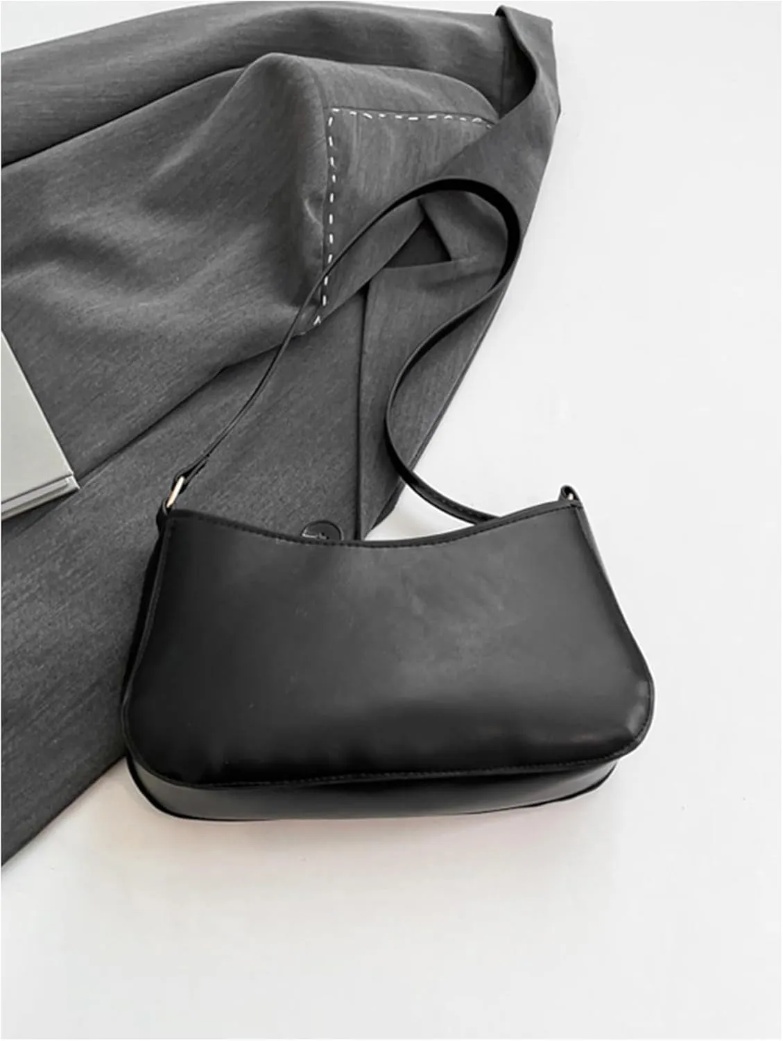 Women's Bowknot Top Handle Vintage Shoulder Handbag PU Leather Clutch Purse Elegant Underarm Bags