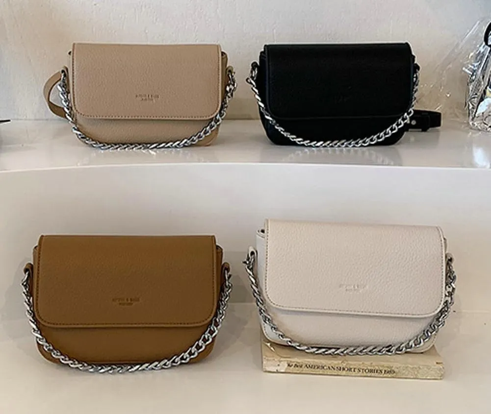 Womens Chic PU Leather Crossbody Bag Cute Small Purse Shoulder Tote Bag Handbag Casual Satchel with Chain 2024