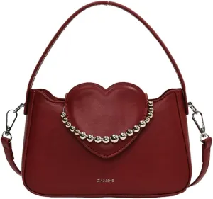 Womens Chic Shoulder Crossbody Bag Vegan Leather Purse Small Tote Bag Y2k Handbag Cute Clutch Satchel with Chain