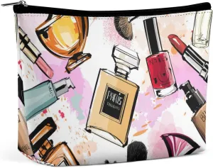 Women's Makeup Case, Large Zipper Cosmetic Case, Toiletry Bag, Travel Cosmetic Toiletry Bag Compatible with Modern Lady Cosmetic Perfume Lipstick