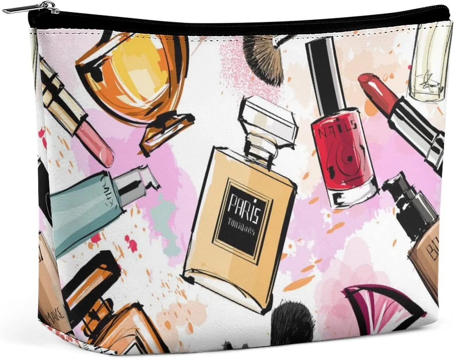 Women's Makeup Case, Large Zipper Cosmetic Case, Toiletry Bag, Travel Cosmetic Toiletry Bag Compatible with Modern Lady Cosmetic Perfume Lipstick