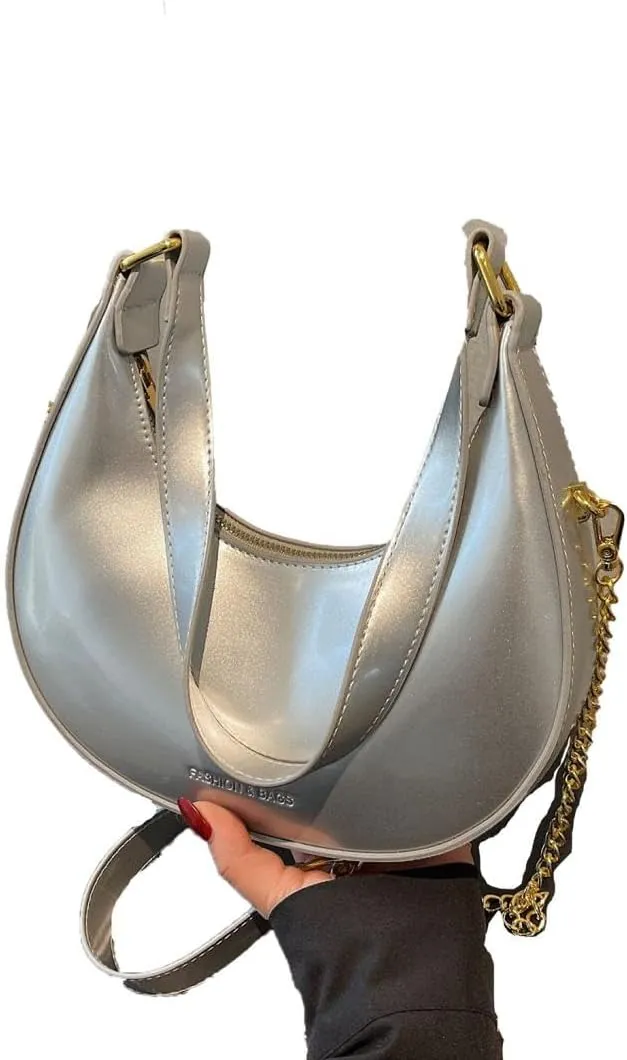 Womens Purse Shoulder Hobo Bag Faux Leather Punk Gothic Trendy Chain Crossbody Bags Little Handbags Y2K Bags