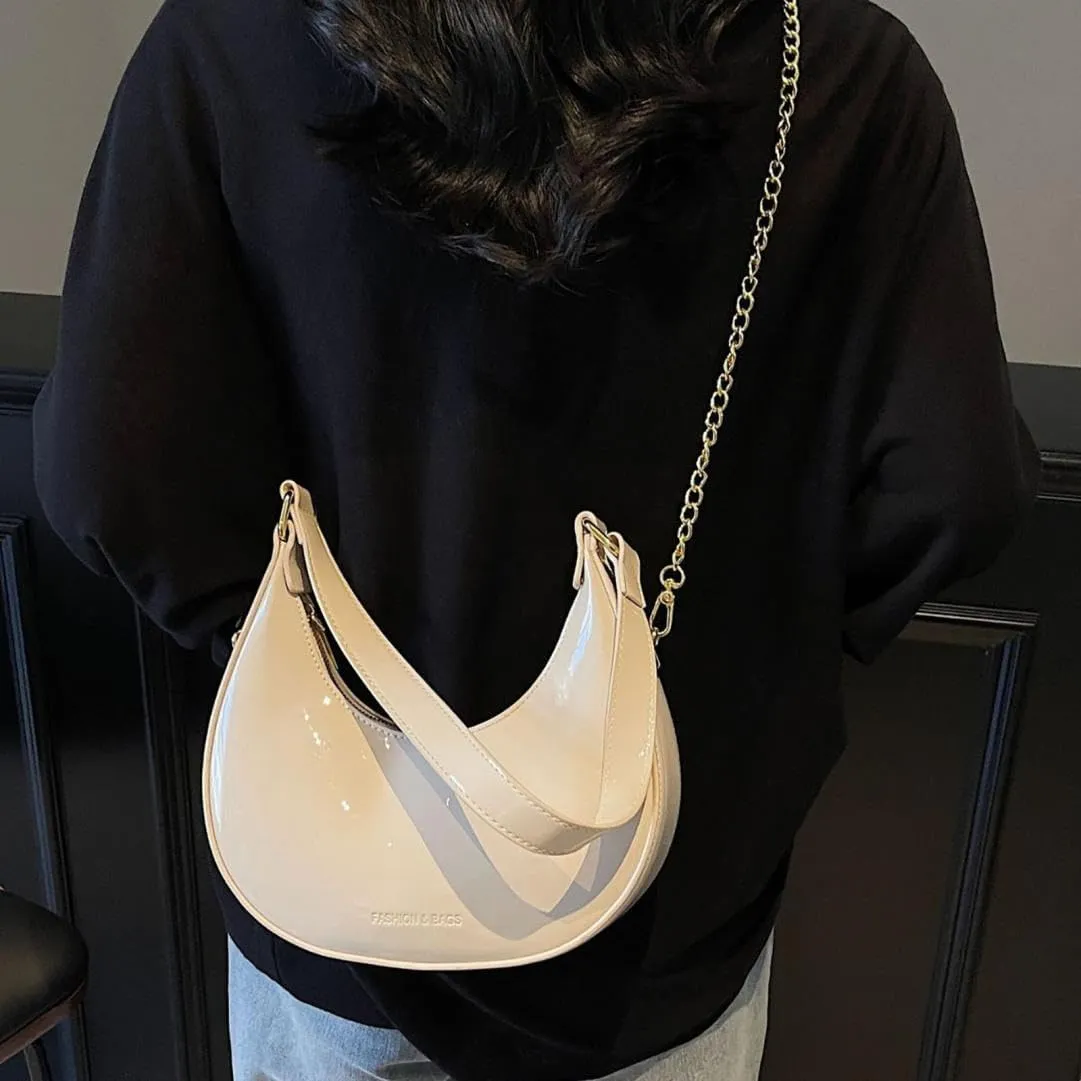 Womens Purse Shoulder Hobo Bag Faux Leather Punk Gothic Trendy Chain Crossbody Bags Little Handbags Y2K Bags