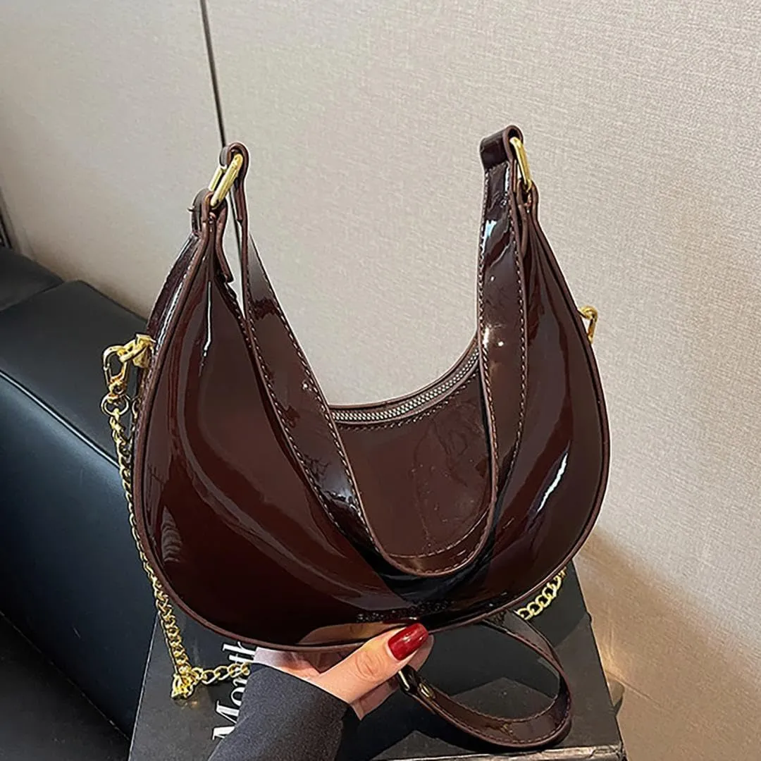 Womens Purse Shoulder Hobo Bag Faux Leather Punk Gothic Trendy Chain Crossbody Bags Little Handbags Y2K Bags