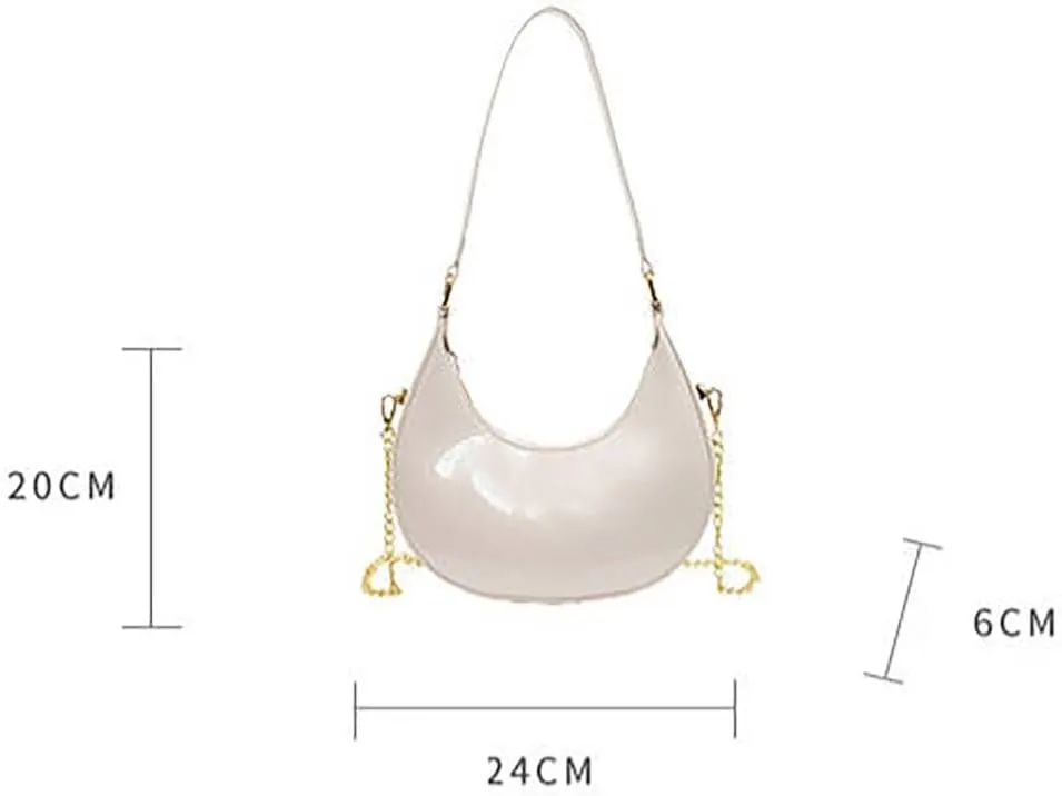 Womens Purse Shoulder Hobo Bag Faux Leather Punk Gothic Trendy Chain Crossbody Bags Little Handbags Y2K Bags