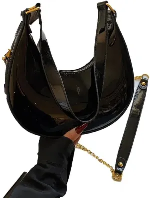 Womens Purse Shoulder Hobo Bag Faux Leather Punk Gothic Trendy Chain Crossbody Bags Little Handbags Y2K Bags