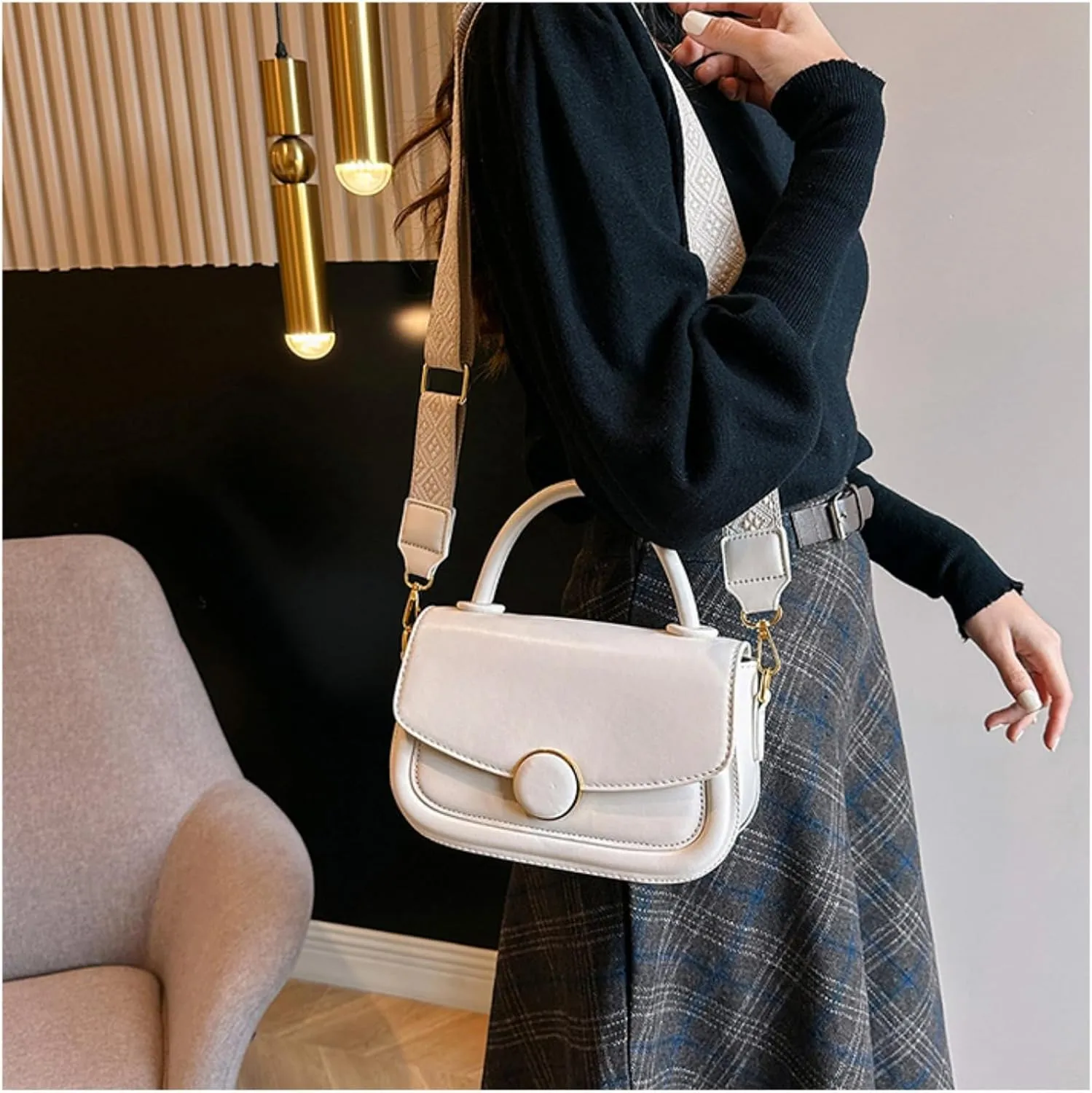 Womens Small Crossbody Bag Leather Shoulder Bag for Women Trendy Fashion Hobo Bag
