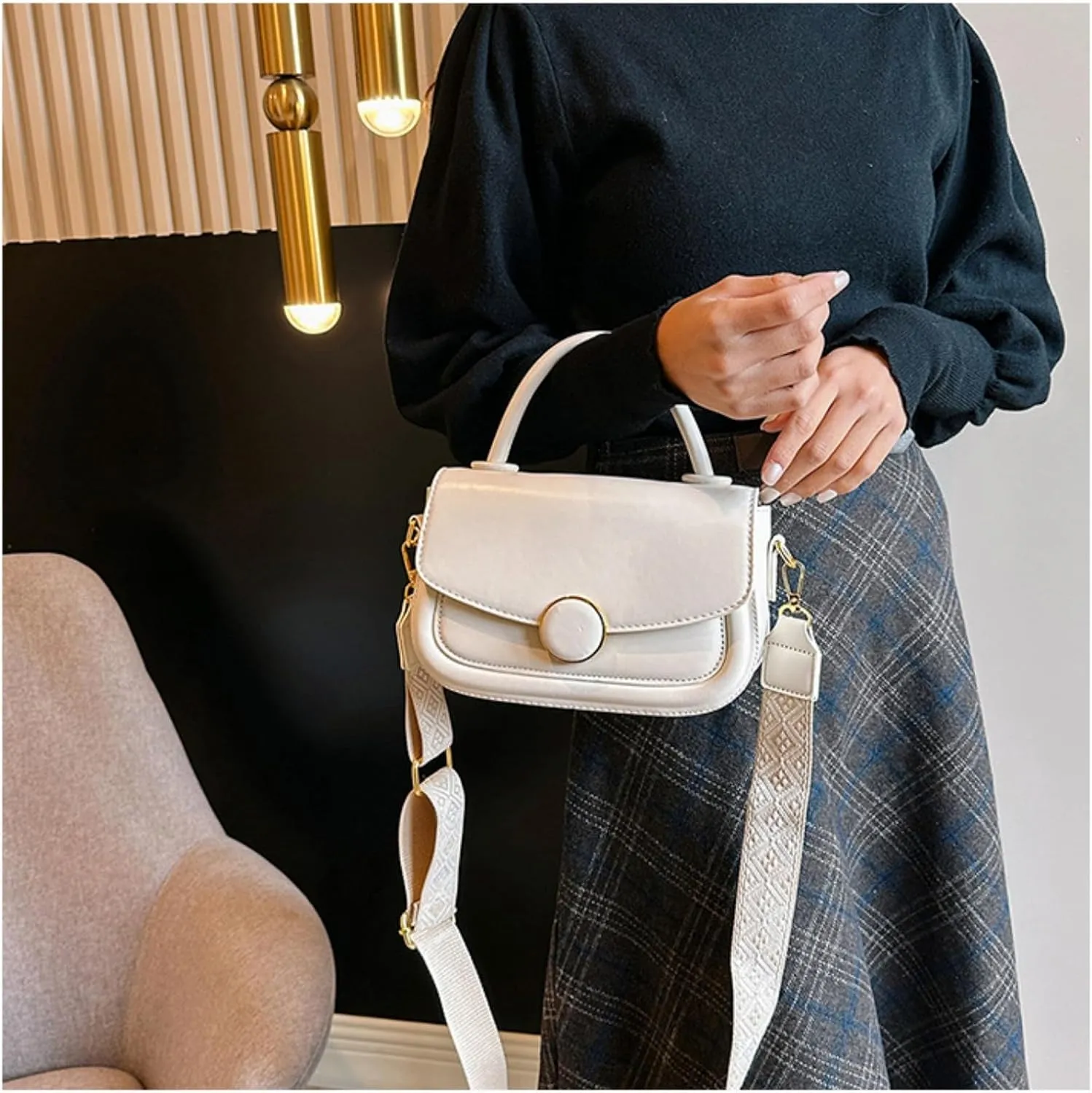 Womens Small Crossbody Bag Leather Shoulder Bag for Women Trendy Fashion Hobo Bag