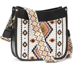 Womens Trendy Shoulders Bags, Vegan Leather Canvas Crossbody Bags with Zipped Pockets