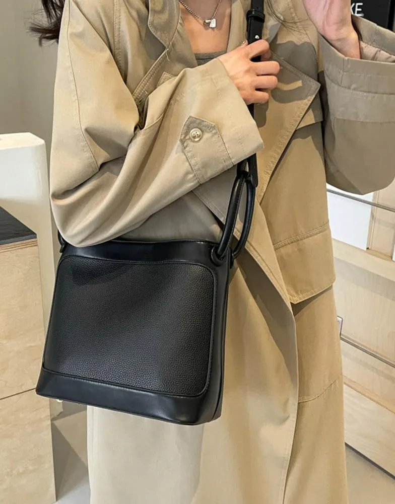 Womens Vegan Leather Shoulder Bag Trendy Bucket Bags Hobo Tote Bag Vintage Large Crossbody Bags Purse