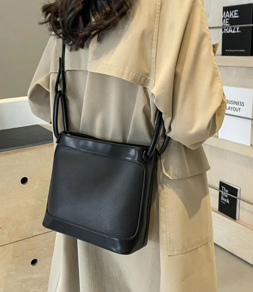 Womens Vegan Leather Shoulder Bag Trendy Bucket Bags Hobo Tote Bag Vintage Large Crossbody Bags Purse