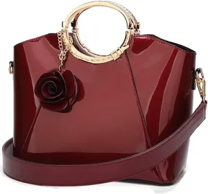ZiMing Patent Leather Handbags for Women Top Handle Tote Bags Stylish Satchel Handbag Evening Bag Purses Ladies Shoulder Bags